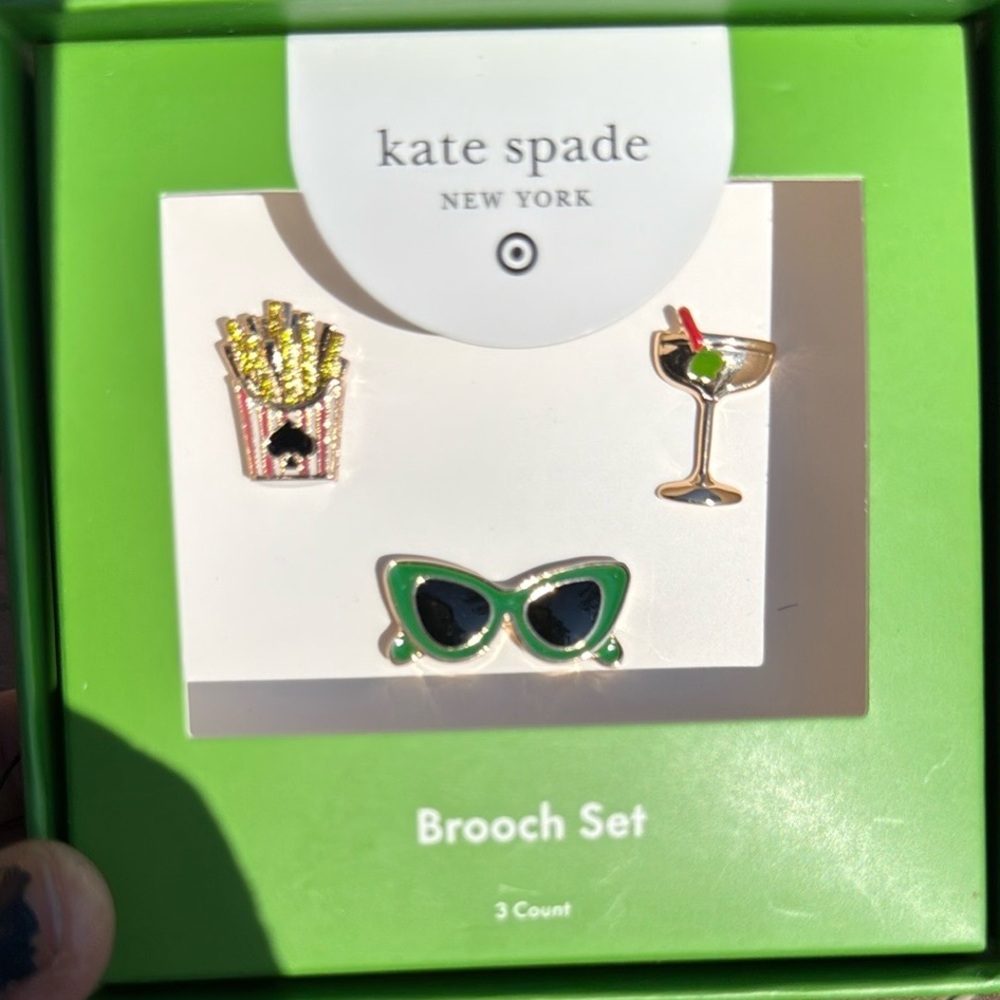 NWT! Kate Spade X Target 3pc Brooch Set Sunglasses FF Martini